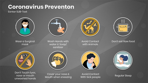 Coronavirus Prevention - Black and grey