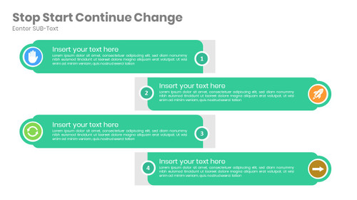Stop Start Continue Change - 4 Steps with Icons