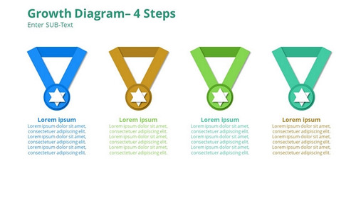 Growth Diagram- 4 Steps Medals with Star