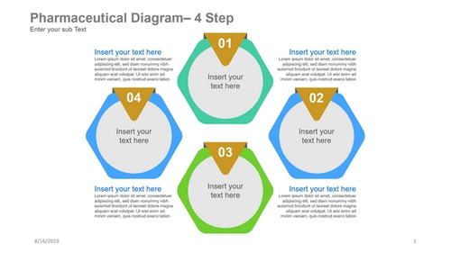 Pharmaceutical Diagram- 4 Step In Hexagon Design
