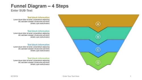 Funnel Diagram - Vertical Paper Fold - 4 Steps