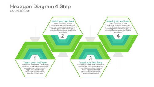 Hexagon Diagram- 4 Steps With Half Filled