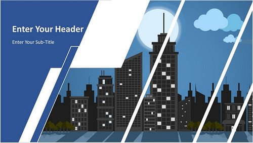 Header City building silhoutte cloud slanting line