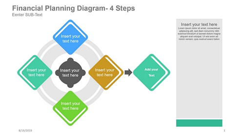 Financial Planning Diagram- Design Rhombus - Circular Placement- 4 Steps