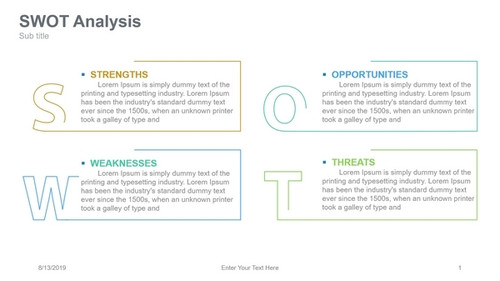 SWOT Analysis Partial Rectangle Alphabet stencil