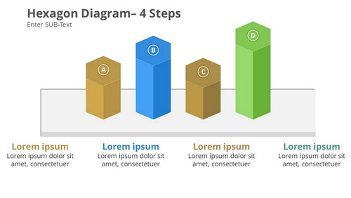 Hexagon Diagram- 4 Steps 3d Popup