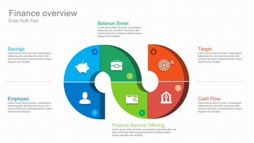 Business Infographics - Finance - 6 Steps - Icons