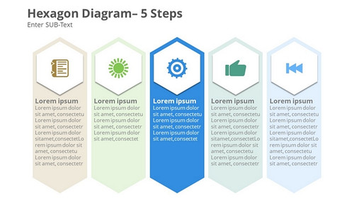 Hexagon Diagram- 5 Steps With Slider