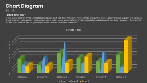 Chart Diagram - 3D Clustered Column Chart - 3 Series - 8 Horizontal Categories