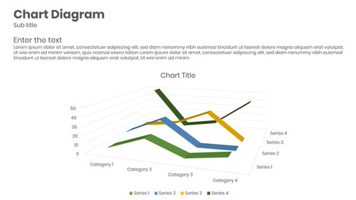 Chart Diagram - 3D Line Chart - 4 Series - 4 Horizontal Categories