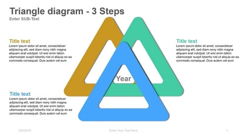 Triangular Diagram- 3 Steps overlapping triangles