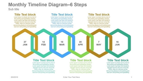 Monthly Timeline Diagram- 6 Steps with Tangled