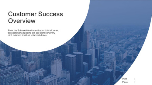 Header Designs - Customer Success Overview - Circular Cut Design - City Top View - Early Morning