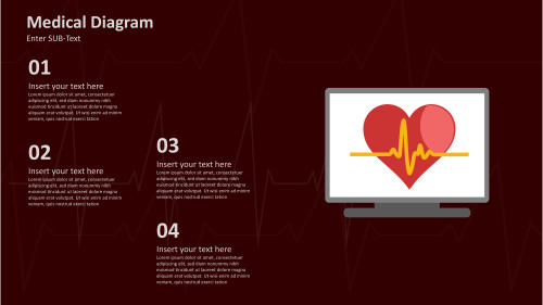 Medical Diagram with Computer and Heartbeat