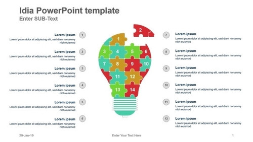 Idea Diagram - Bulb Jumble Puzzle pieces - 12 Steps