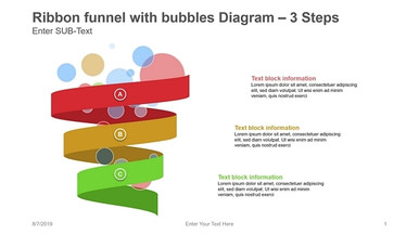 Ribbon funnel with bubbles Diagram-3 Steps
