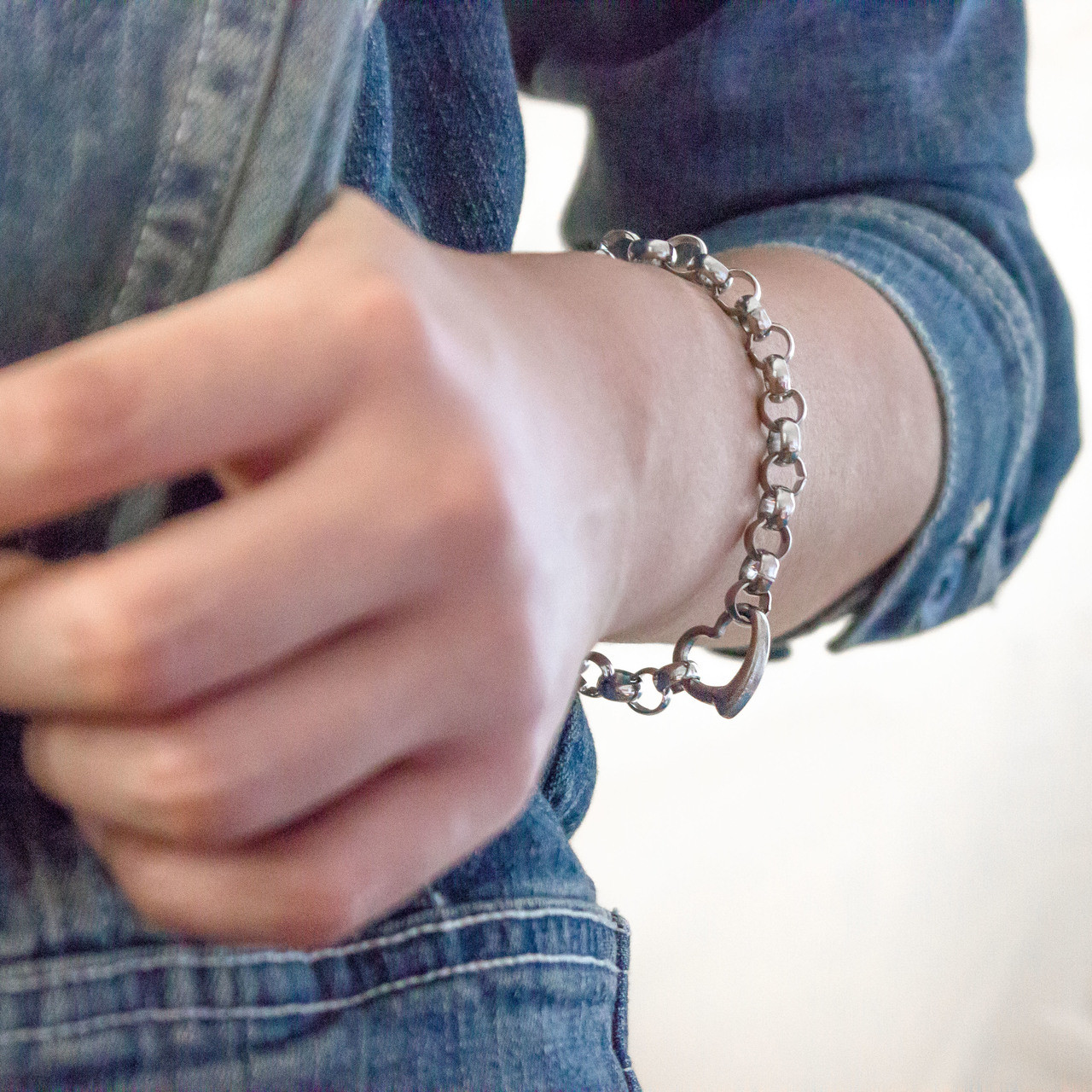 Men's Chunky Faceted Belcher Chain Bracelet in Sterling Silver