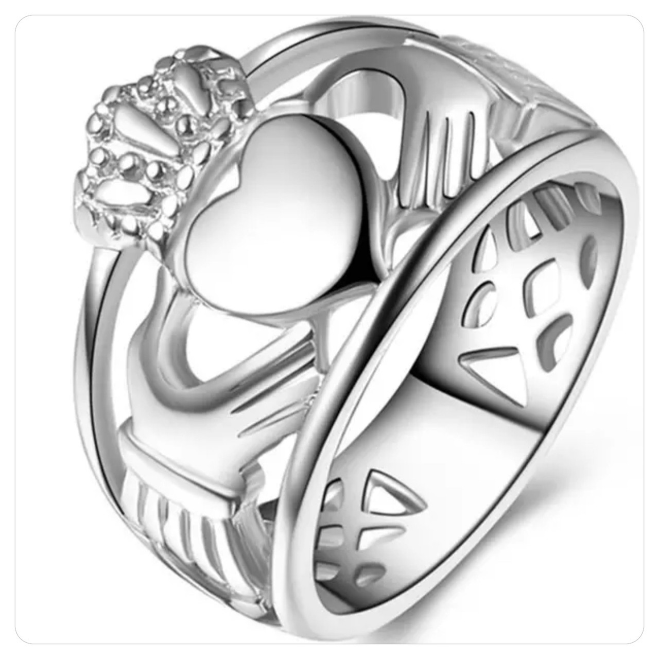 Sterling Silver Irish Claddagh Heart Ring, Loyalty Ring, Claddagh Ring |  eBay