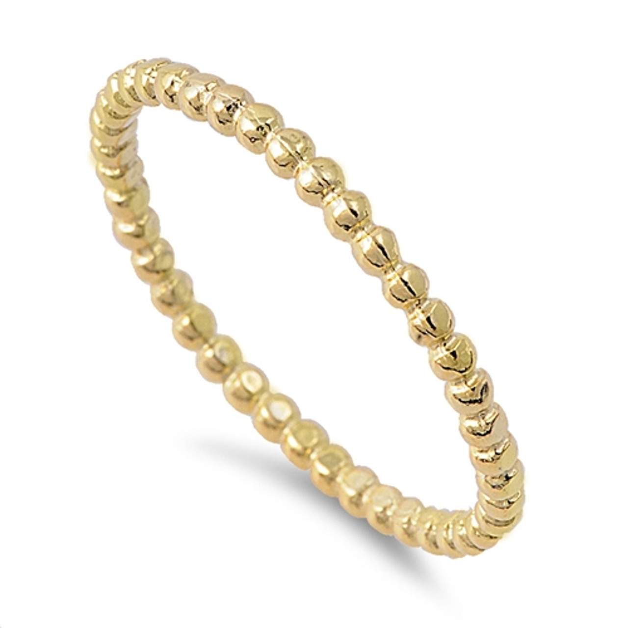 Yellow Gold Stackable Bubble Ring Plus Size - Shendell's Ladies Rings