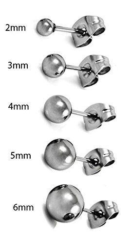 Silver Stainless Steel Hypoallergenic Minimalist Ball Stud