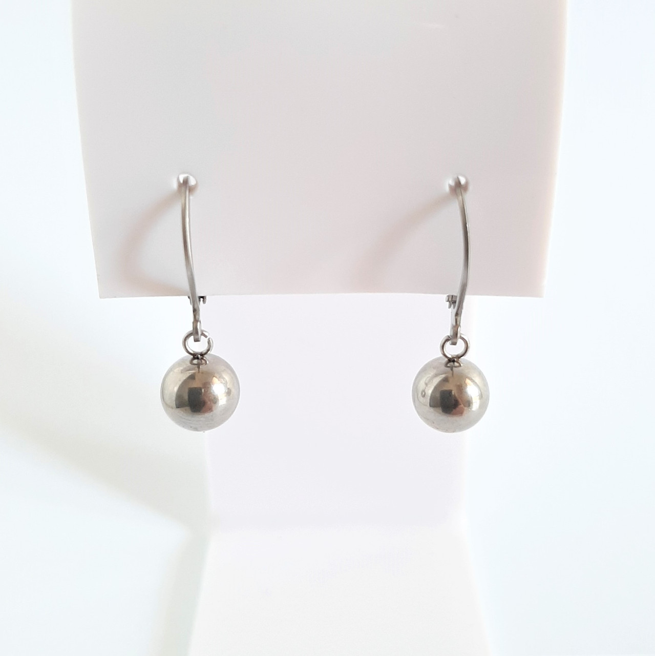 Buy the Silver Double Thread Ball Earrings | JaeBee Jewelry