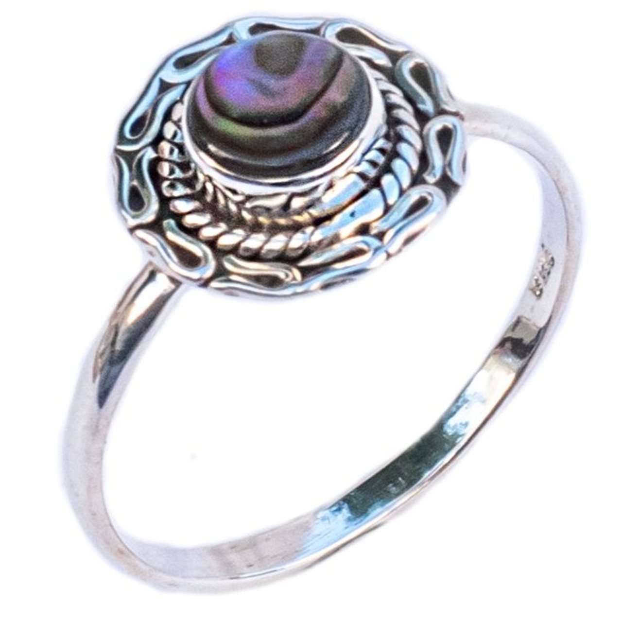 Abalone rings clearance sterling silver