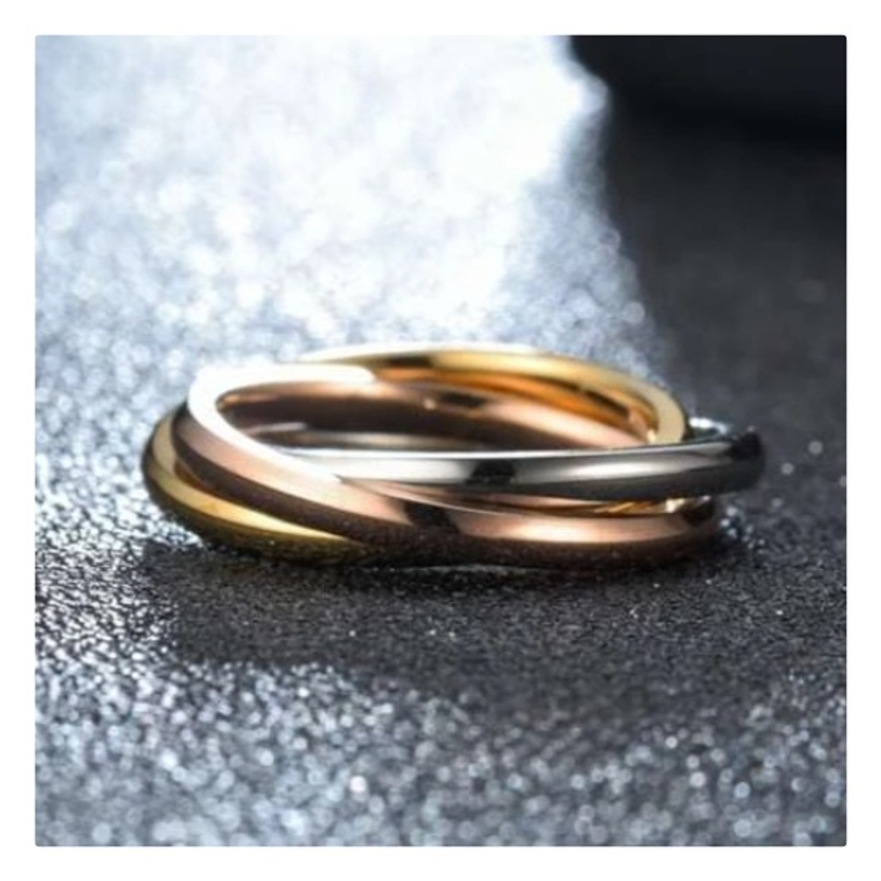 Satin Brushed 3 Piece Titanium Russian Wedding Ring | Titan Jewellery