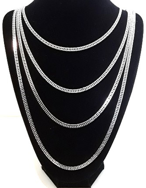 Made to Measure Double Curb Chain- Long or Short - Silver Steel 