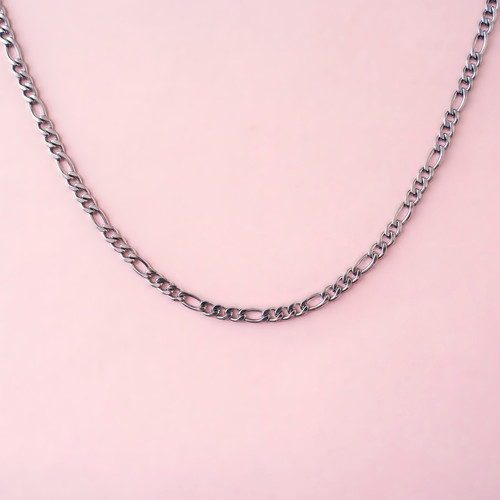 Made to Measure 3mm Figaro Chain- Long or Short - Silver Stainless Steel Made to Measure 3mm Figaro Chain- Long or Short - Silver Stainless Steel