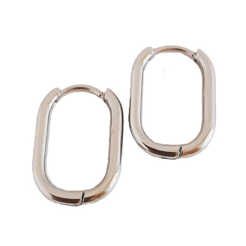 Oval Oblong hypoallergenic hoops