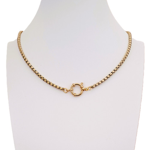 Custom Made Gold O Ring Rolo Belcher Necklace – 316 Stainless Steel