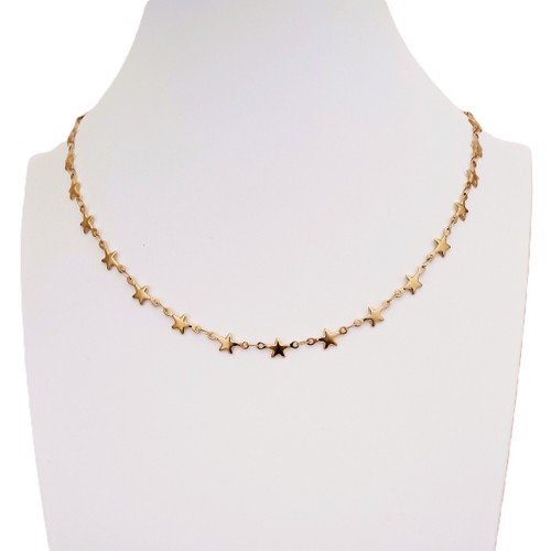 Linking Stars Necklace – Gold Plated Stainless Steel  - Custom Length