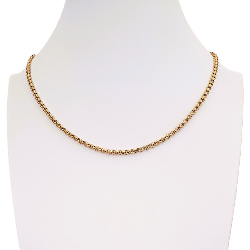Custom Length Gold Rolo Belcher Necklace – 2mm Chain on 316 Stainless Steel