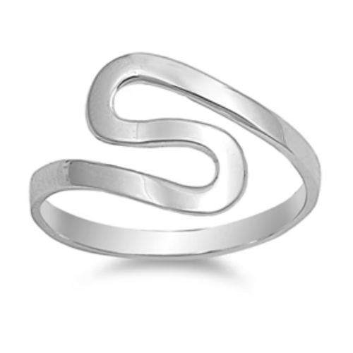 Sterling Silver Wide Wave Statement Ring