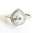 STERLING SILVER Tear Pear Halo CZ Statement Ring