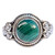 Sterling Silver Genuine Malachite Stone Statement Ring - Plus Sizes