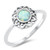 Sterling Silver White Opal Boho Flower Ring