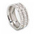 Two Row Crystal Eternity Band Ring - Silver Stainless Steel