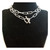 Silver Stainless Steel (316) Steel Paper Clip Link Chain Wrap Toggle Necklace