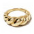 Gold Plated Chunky Twist Dome Croissant Ring