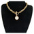 White Mother Of Pearl Statement Necklace - Gold on 316 Steel