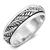 Sterling Silver Leaf Fidget Spinner Plus Size Band Ring
