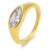 Marquise CZ Dress Plus Size Ring - Gold Stainless Steel