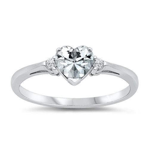 Sterling Silver Love Heart Plus Size Promise Ring - Shendell's Ladies Rings
