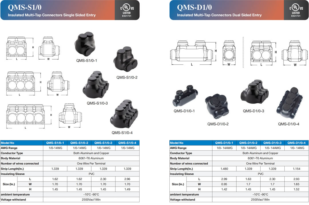 Insulated Multi Tap Connector 1/0-14 AWG