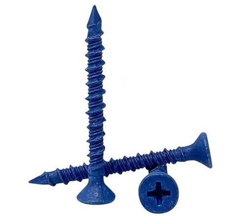 3/16"X1-1/4" Philips Flat Head Blue Concrete Screw Kit 200 screws 24 boxes per case