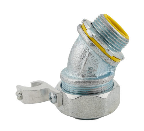 Malleable Iron Liquid Tight Connector 45 Degree Type with Aluminum Lug  4" 1 Per Case