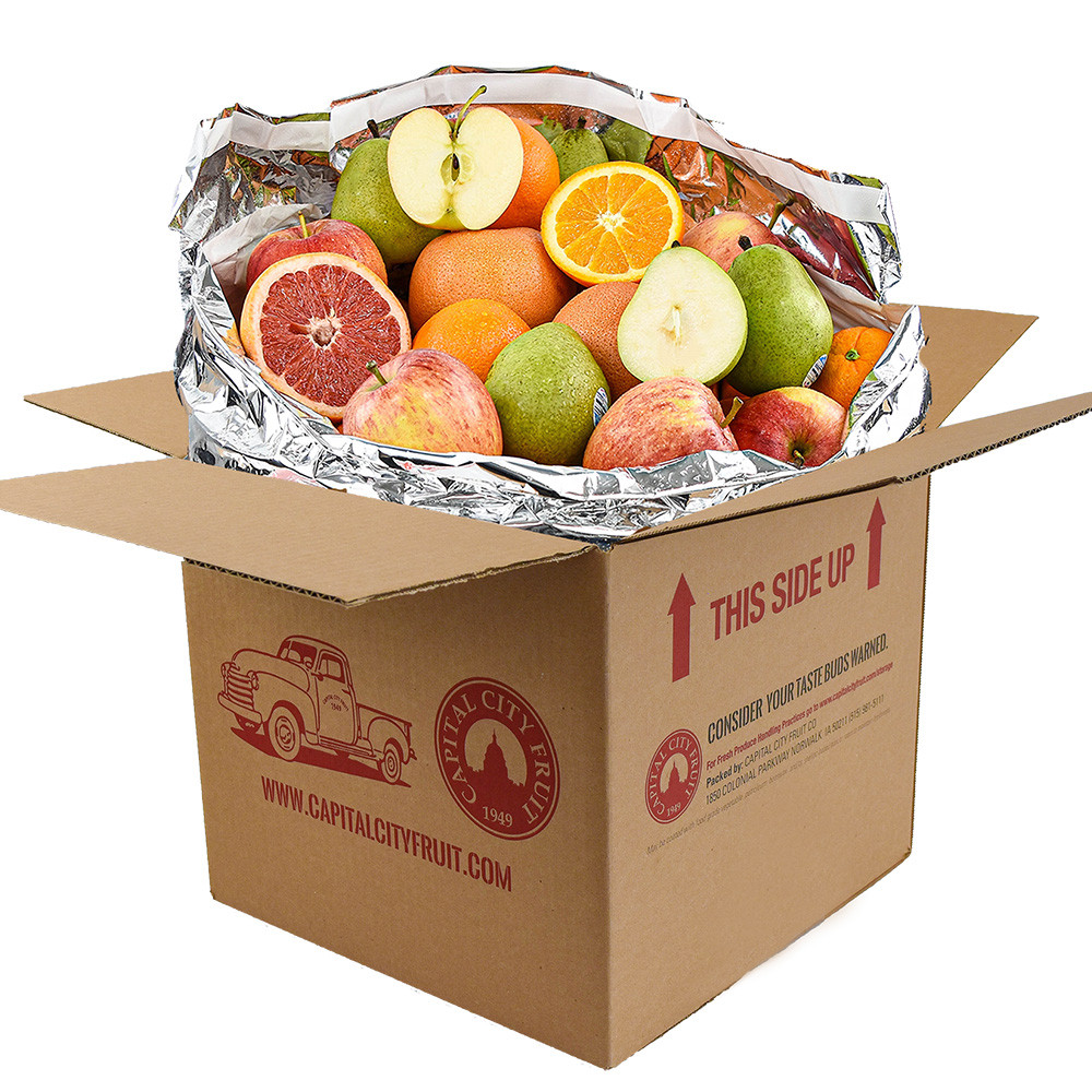 Mixed Fruit Sampler Box with Pears, Apples, and Oranges (22 pieces)