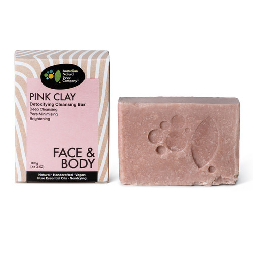 Australian Natural Soap Company Pink Clay Detoxifying Cleansing Bar 100g