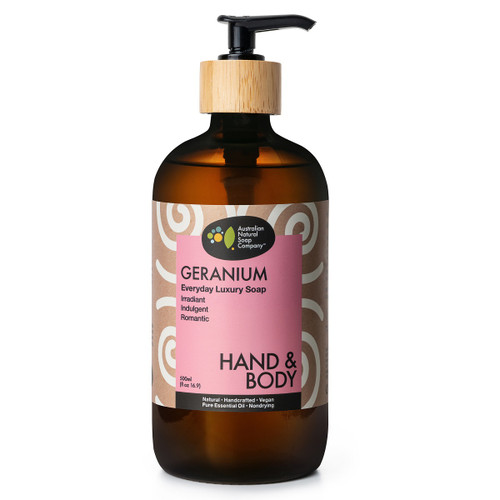 Australian Natural Soap Company Hand & Body Wash - Geranium 500ml